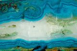 Polished Banded Chrysocolla Slice - Bagdad Mine, Arizona #378930-1